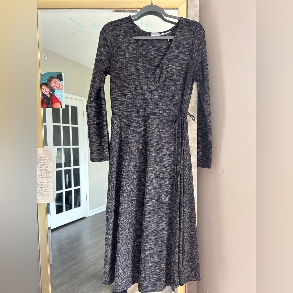Urban Outfitters Gray A-Line Long Sleeve Dress